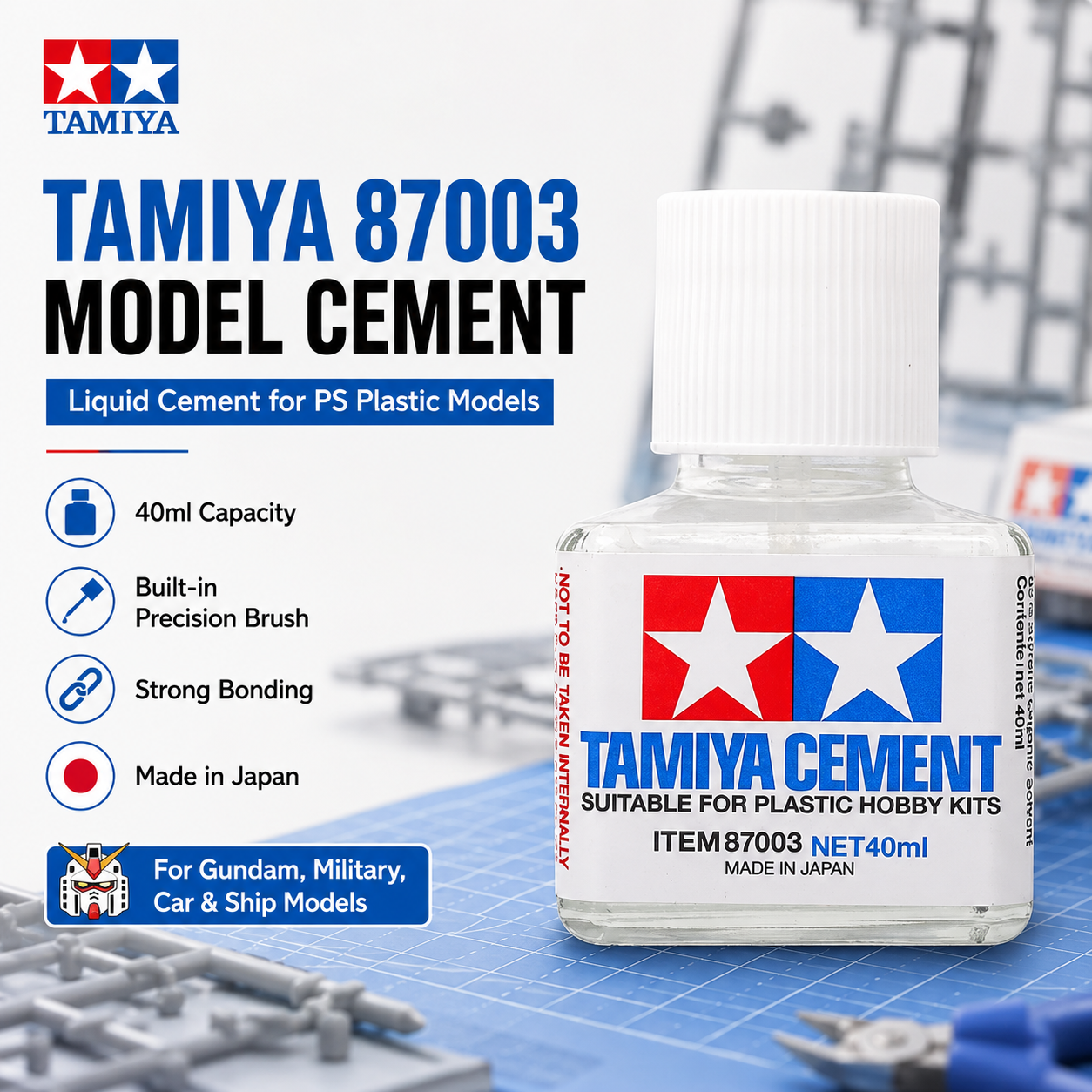 Model Kit Cement - Original Tamiya Cement 87003 40ml Model
