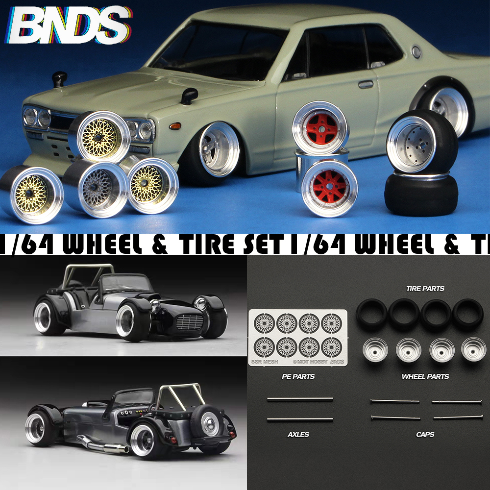 Model Kit Jdm - BNDS 1/64 Metal Wheel Hubs Rubber