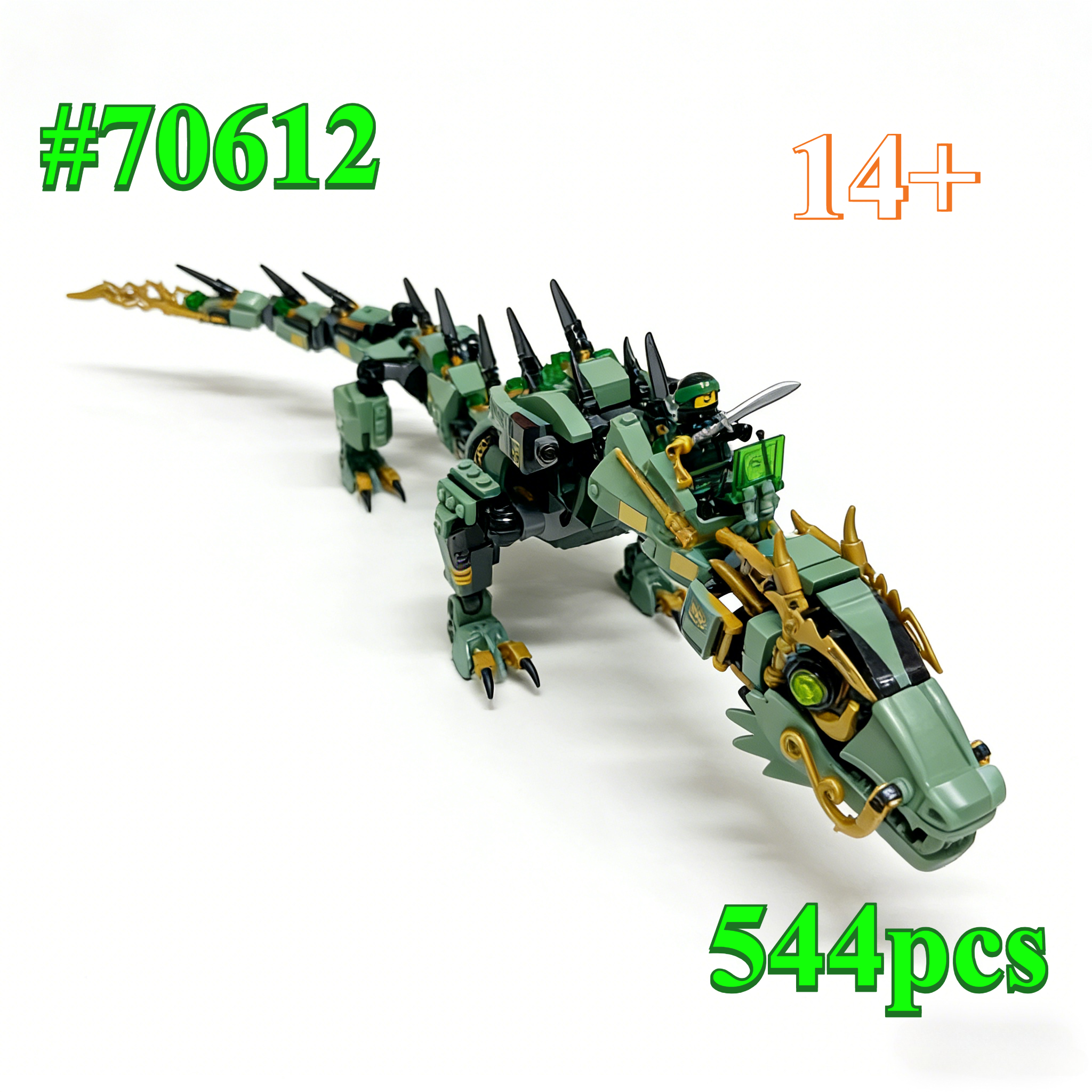 Model Kit Dragon - Handsome Green Dragon 70612 Building Blocks