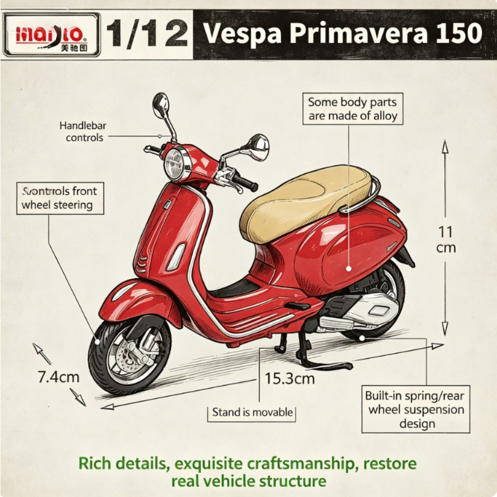 1:12 Scale Maisto Vespa Primav - Model Kit Vespa recension och pris